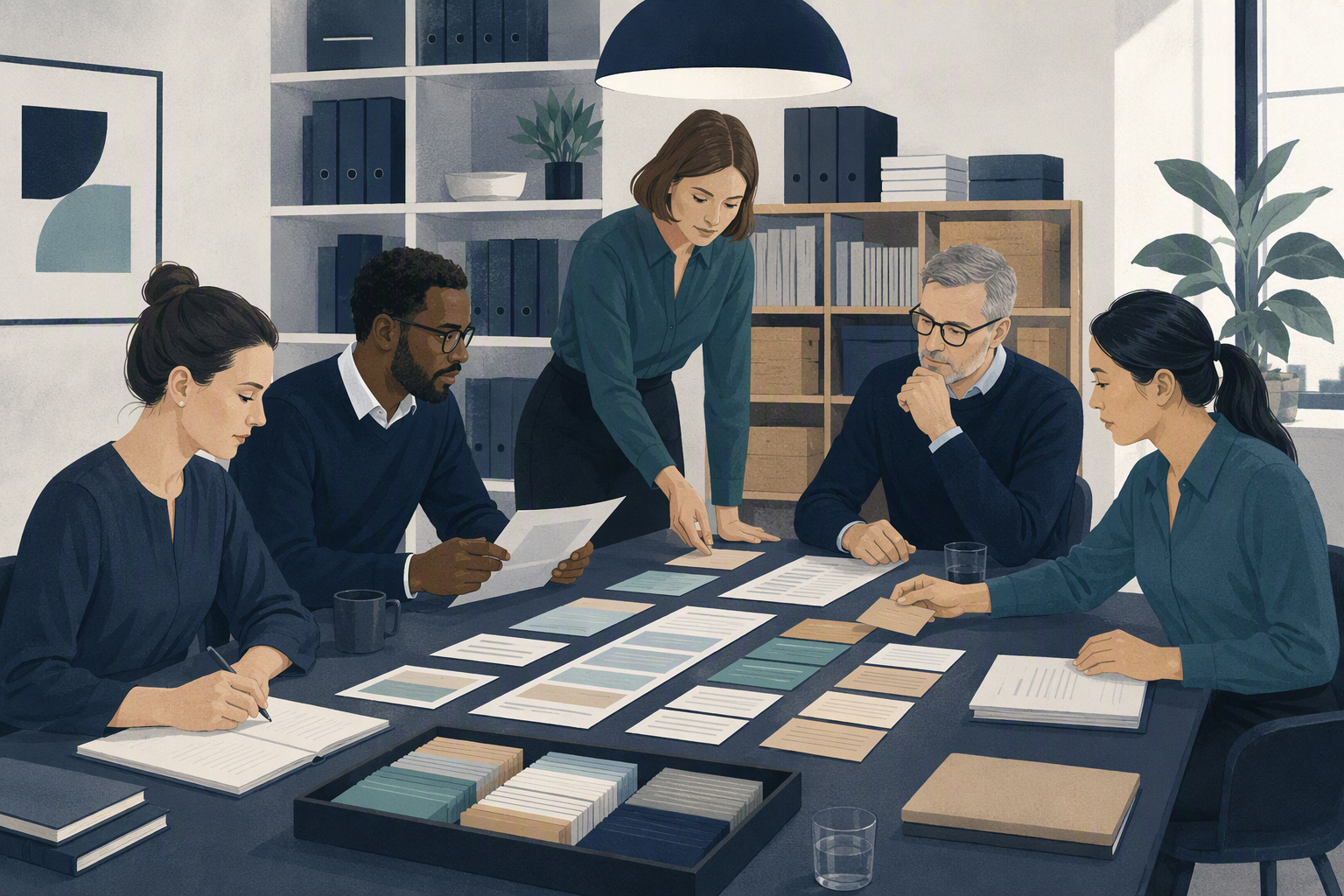 Cross-functional team governing a contract clause library