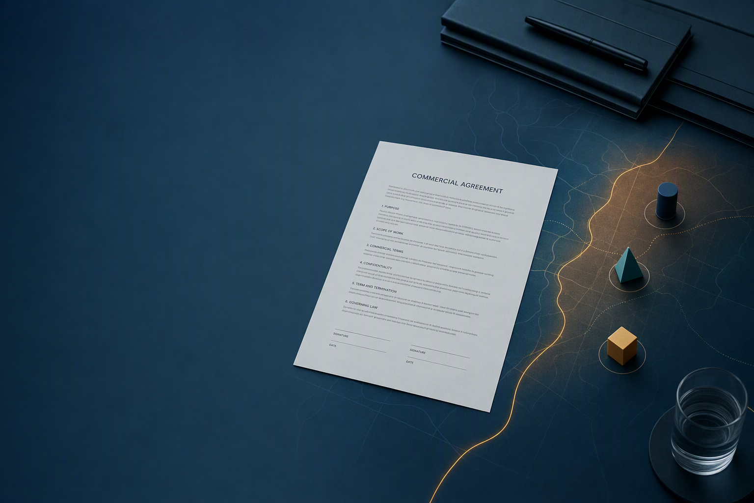 Abstract contract risk appetite decision boundaries for commercial agreements